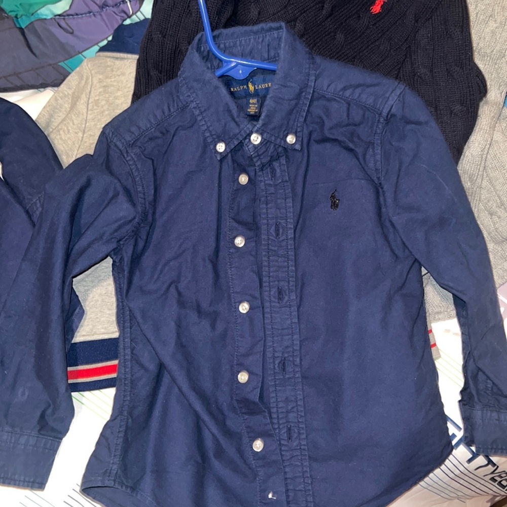 Boys Ralph Lauren navy shirt